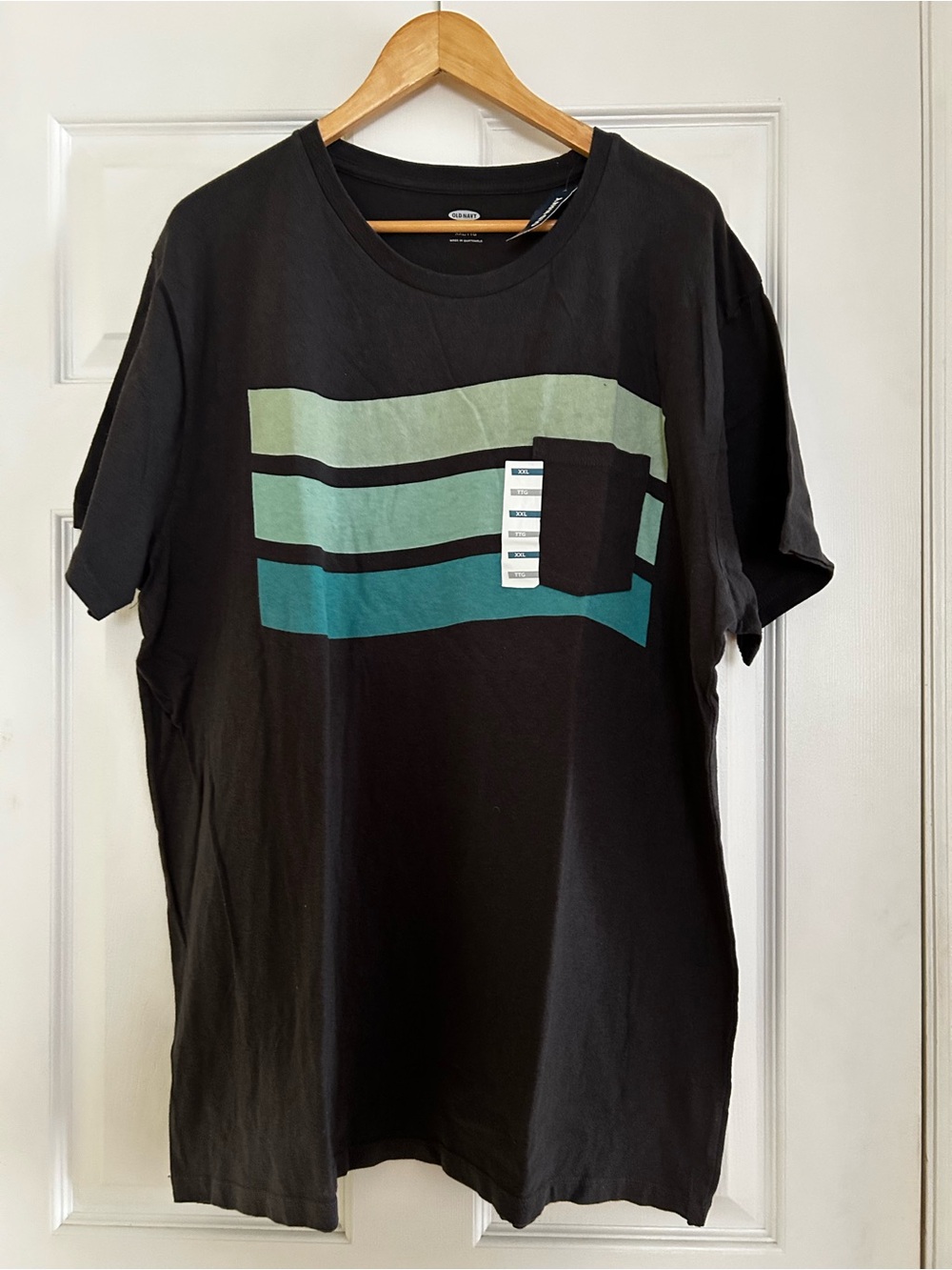 OLD NAVY Short-Sleeve Tee with Green and Teal Stripes